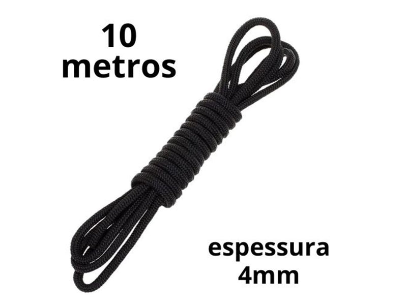 Corda Sado 10 metros (Fina 4mm) - Bondage Rope - Preto - GB Love