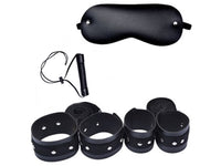 Kit Dominador Bondage (com 4 amarras + mordaça bastão + venda em couro) - Hot Brazil