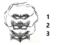 Máscara em Renda - 50 Tons (3 modelos) Preta - Importado