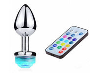 Plug Anal de Metal com 13 Cores Led e Controle (M) - Importado