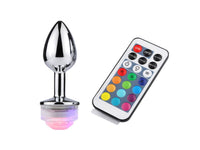 Plug Anal de Metal com 13 Cores Led e Controle (P) - Importado