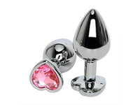 Plug Cromado Aço - Coração com Pedra Brilhante (P) (5848) - Importado