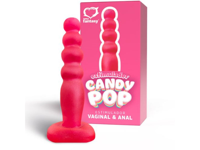 Plug Estimulador Candy Pop Maciço Rosa - 14x2,8cm Anal e Vaginal - Sexy Fantasy