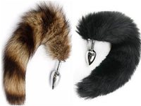 Plug Metálico com Cauda (Rabo de Raposa) Tamanho M - Importado