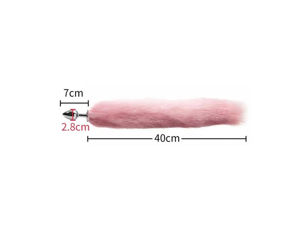 Plug de metal com rabo de raposa e adorno de cabeça (2 cores) - Importado
