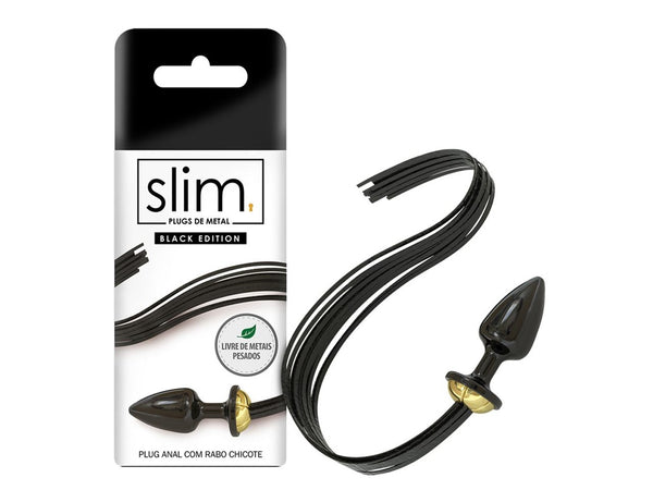 Plug em Metal Black com Chicote - Sexy Fantasy