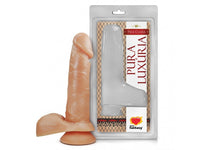 Prótese 16 x 3,5 cm com Escroto e Ventosa - Pura Luxúria