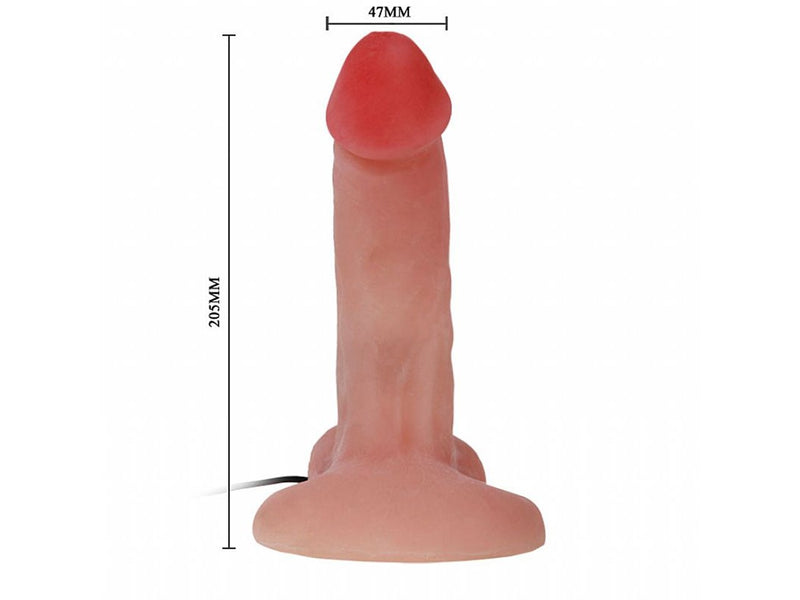 Prótese Pênis Rotativo em CyberSkin com Vibração - 20,0 x 4,5 cm - Importado