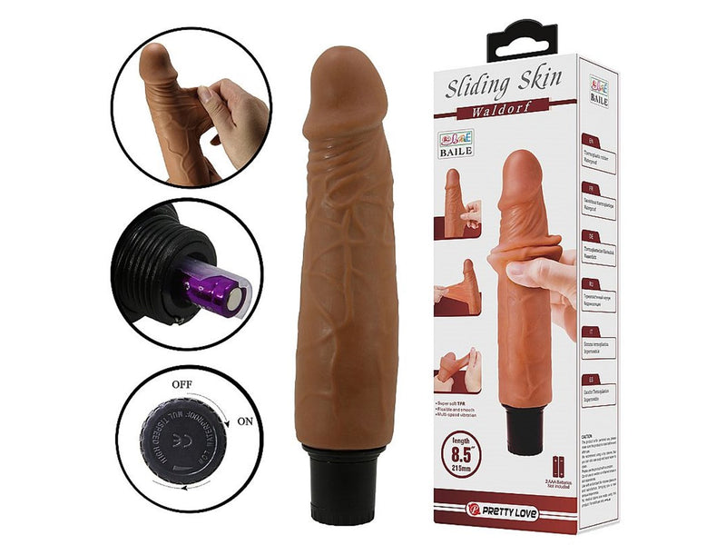 Prótese Realística - Dupla Camada com Vibrador à Pilha 21,0 X 4,0 cm - Importado