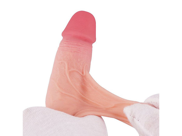 Prótese Realística Vertebrada 17,5 x 3,7cm com Superfície Maleável e Escroto (dupla camada) - Importado