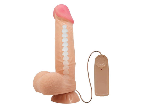 Prótese com Vibro Externo Vertebrada Dupla Camada, Masturbatória 21,8 x 4,6cm - Importado