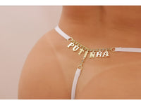 Calcinha Bumbum Strass Branco - Tallyta Moda Apimentada