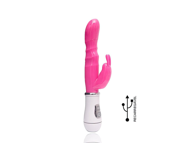 Vibrador Ponto G Recarregável com 8 Vibrações e Estimulador Clitoriano - Importado