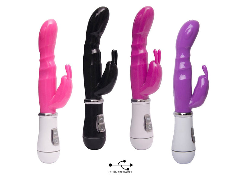 Vibrador Ponto G Recarregável com 8 Vibrações e Estimulador Clitoriano - Importado