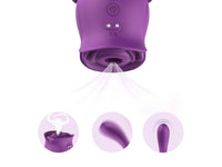 Vibrador de Ponto G e Estimulador Sucção - Formato de Rosa - Importado