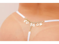 Calcinha Bumbum Strass Branco - Tallyta Moda Apimentada