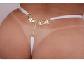 Calcinha Bumbum Strass Branco - Tallyta Moda Apimentada